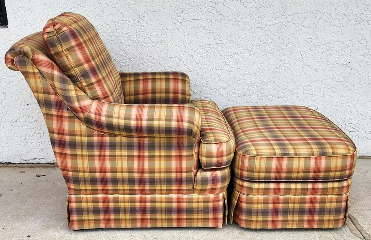 Sherrill English Country Club Chair & Ottoman