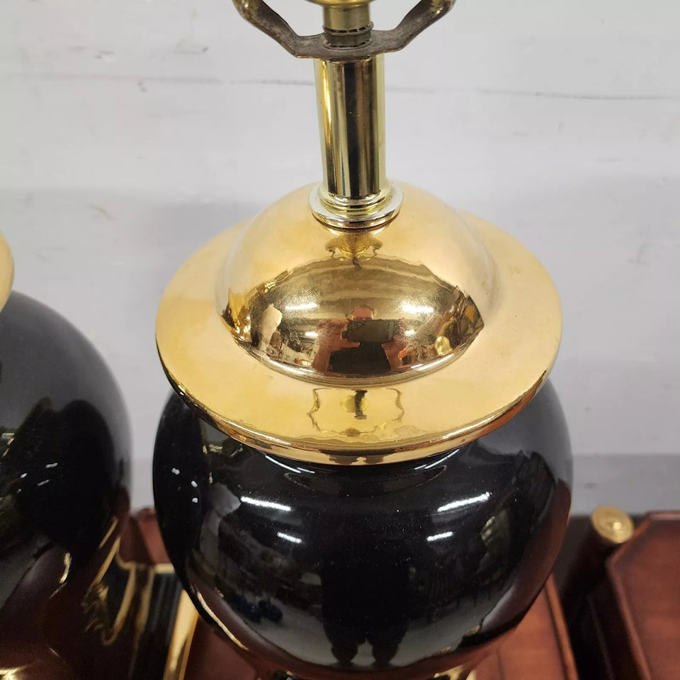 Vintage Regency Chinoiserie Table Lamps by SUNSET COSCO Pair