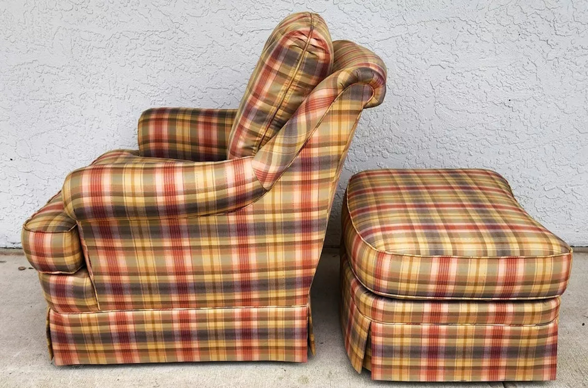 Sherrill English Country Club Chair & Ottoman