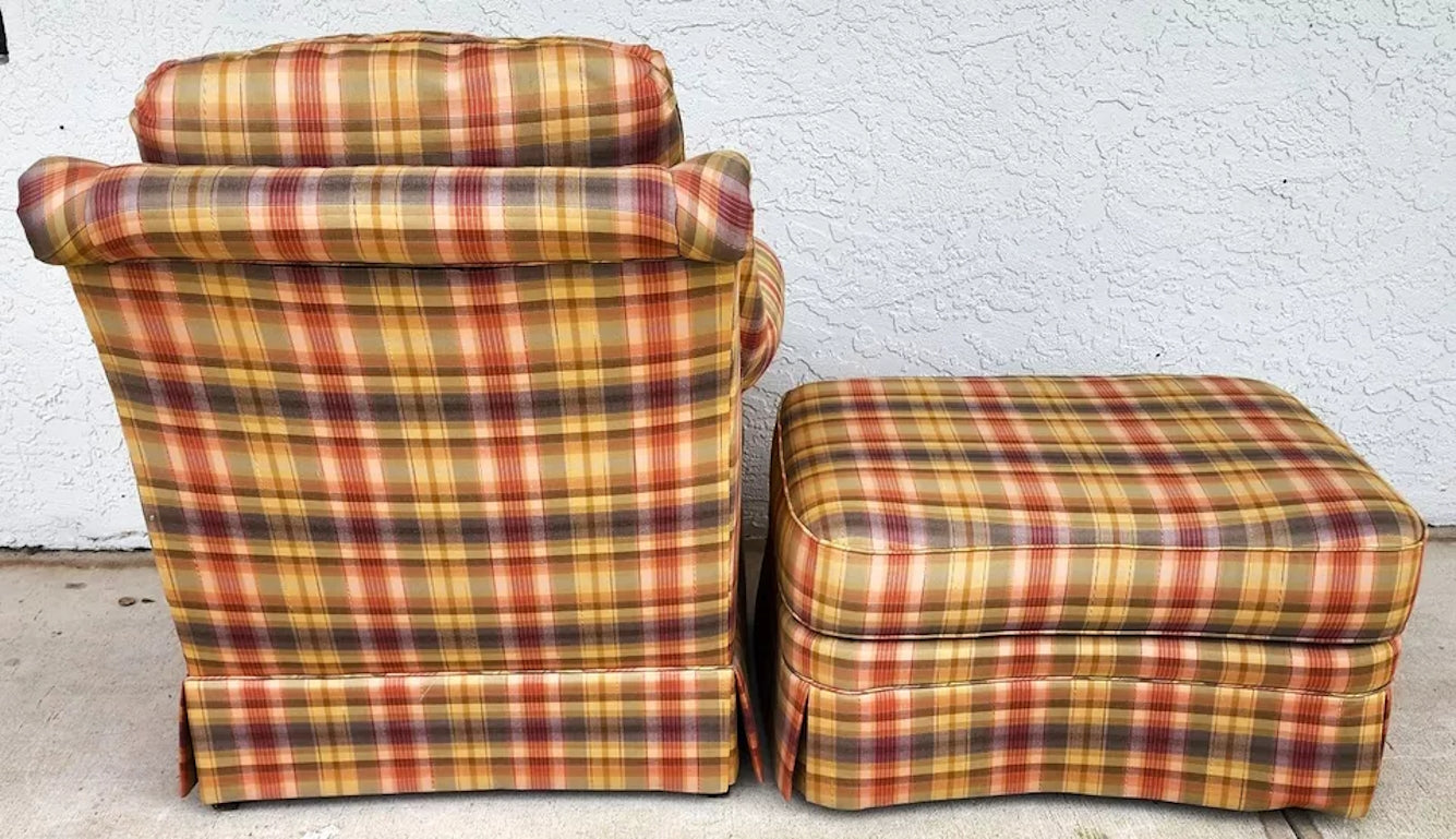 Sherrill English Country Club Chair & Ottoman