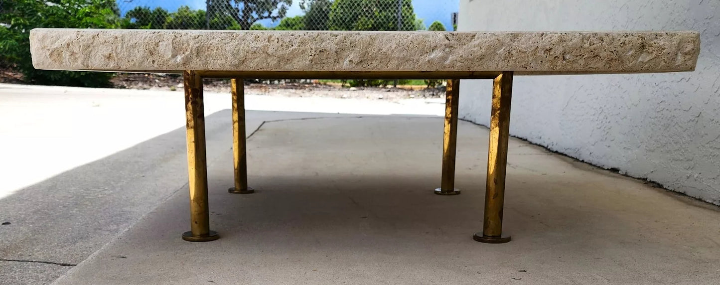 Italian Travertine Coffee Table by STONE INTERNATIONAL