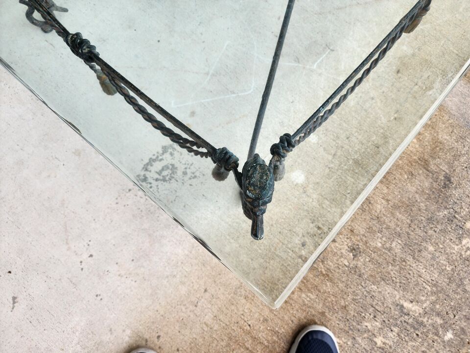 Vintage Patinated Seahorse Coffee Table Starfish