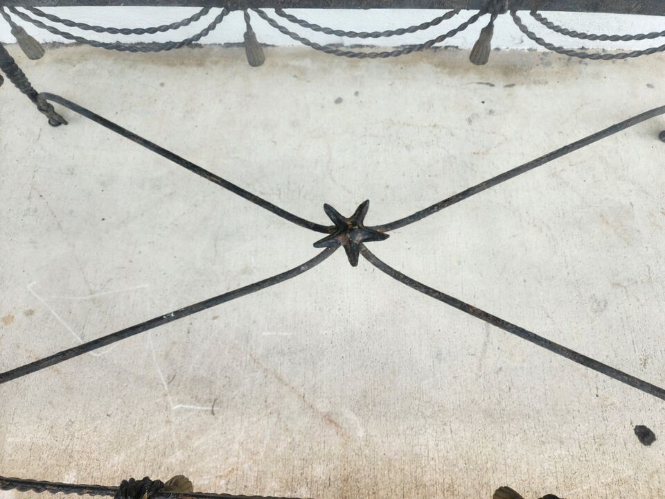 Vintage Patinated Seahorse Coffee Table Starfish