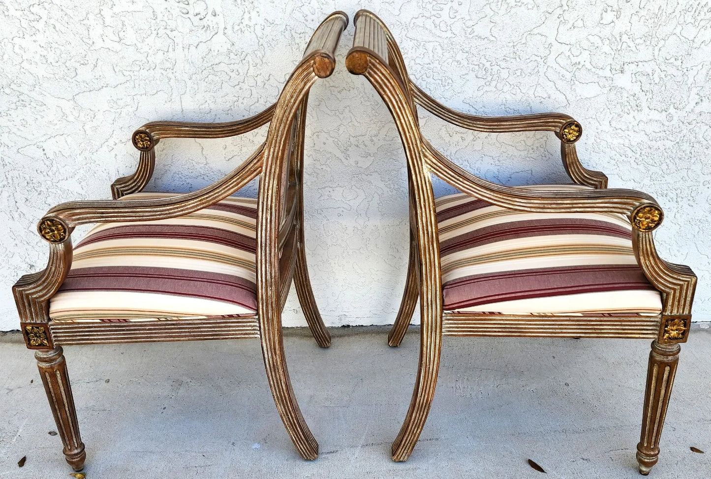 Italian Neoclassical Armchairs by Thomasville Pair