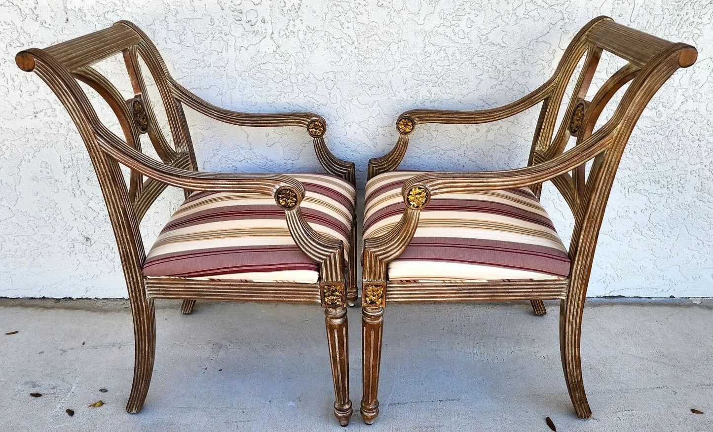 Italian Neoclassical Armchairs by Thomasville Pair