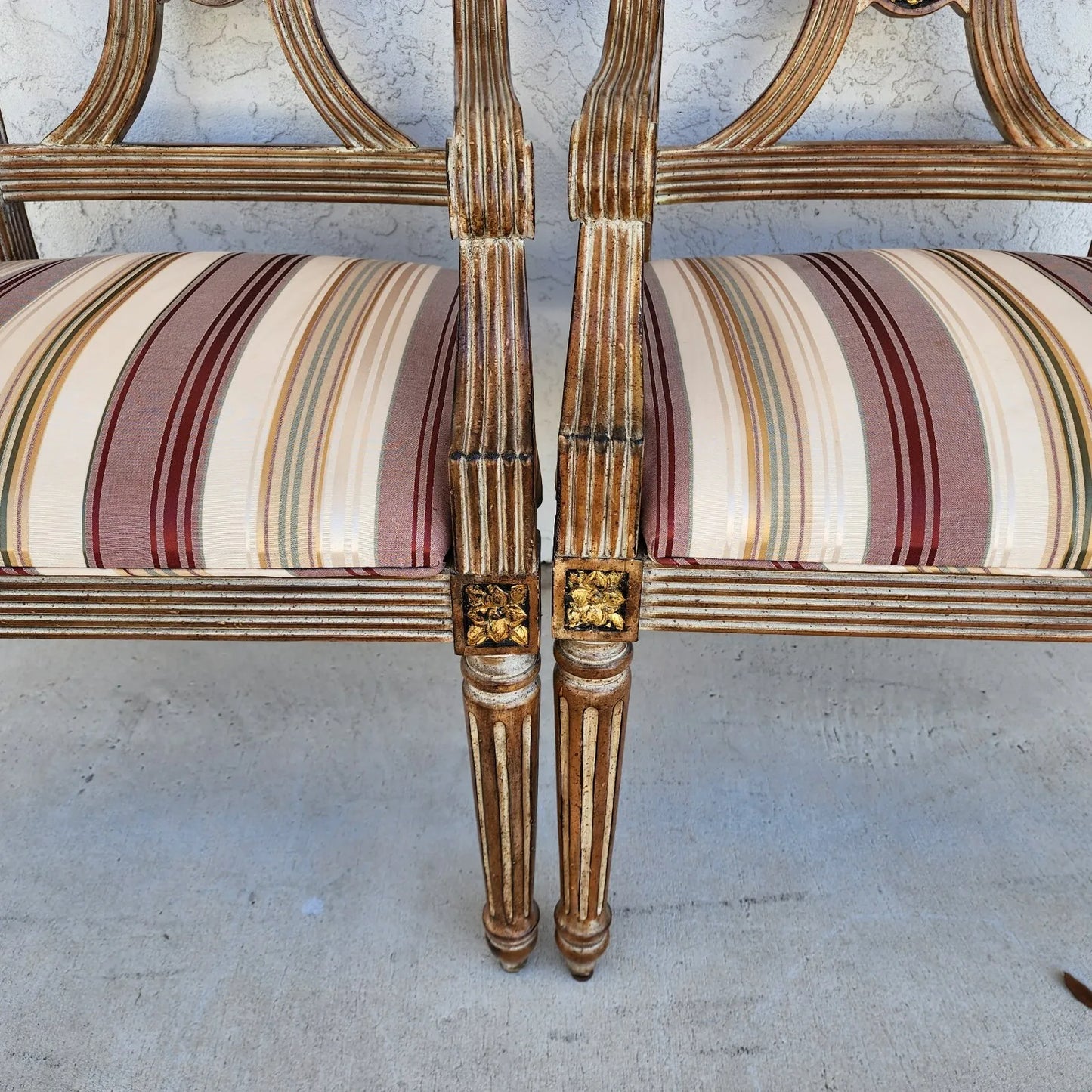 Italian Neoclassical Armchairs by Thomasville Pair