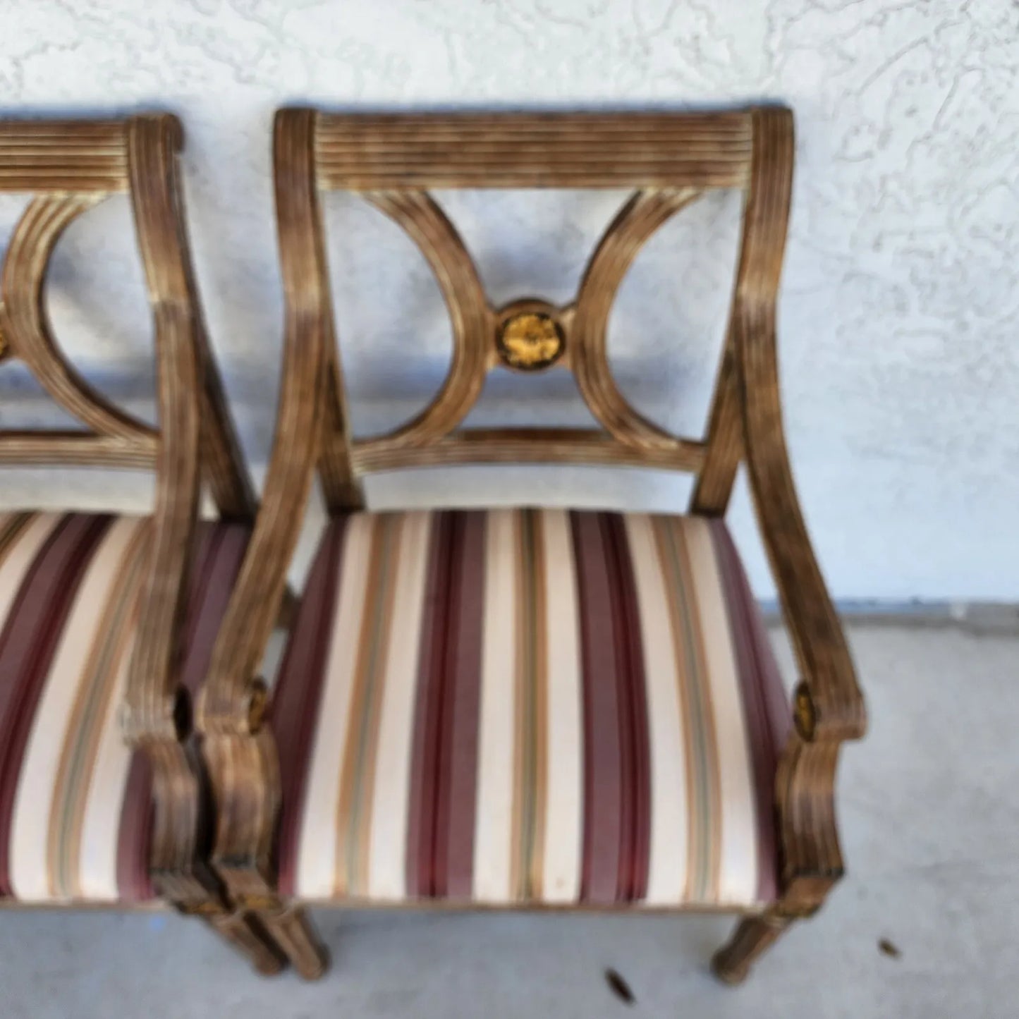 Italian Neoclassical Armchairs by Thomasville Pair