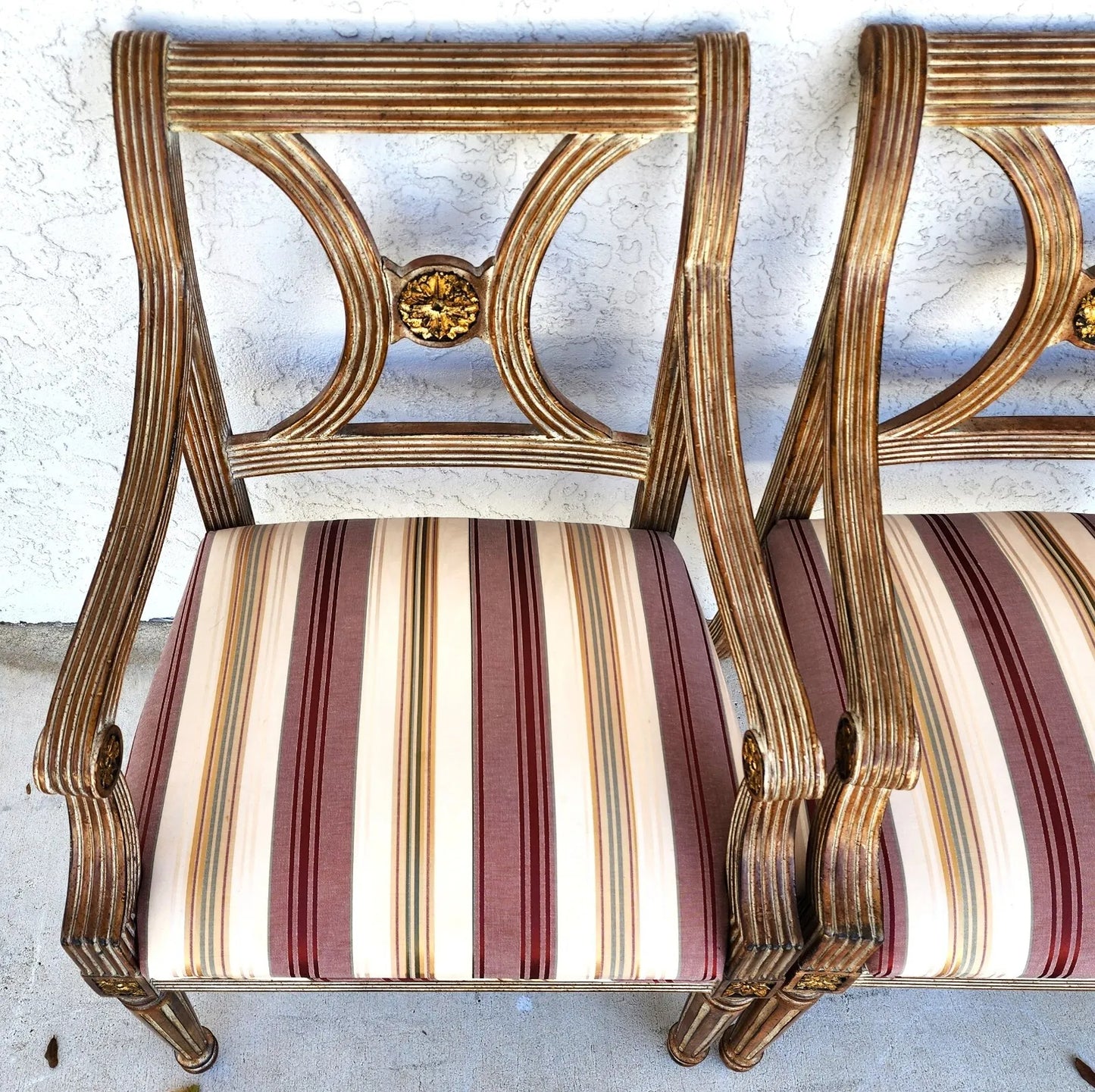 Italian Neoclassical Armchairs by Thomasville Pair