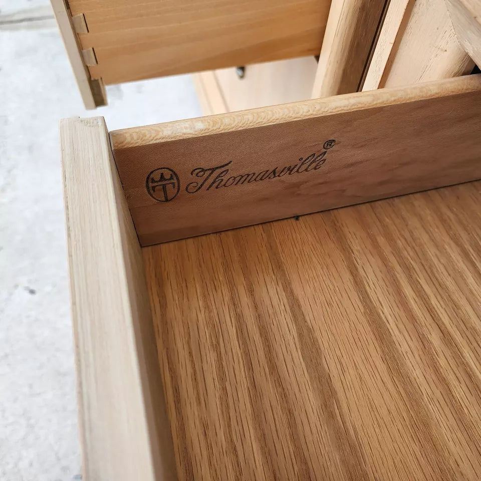 Thomasville Nightstands Blonde Marble Tops Pair