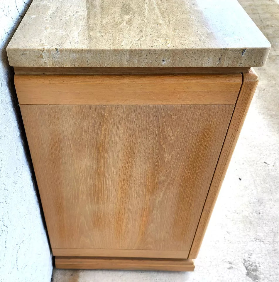 Thomasville Nightstands Blonde Marble Tops Pair