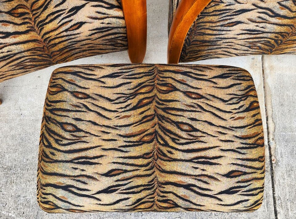 Vintage Club Chairs & Ottoman A Pair