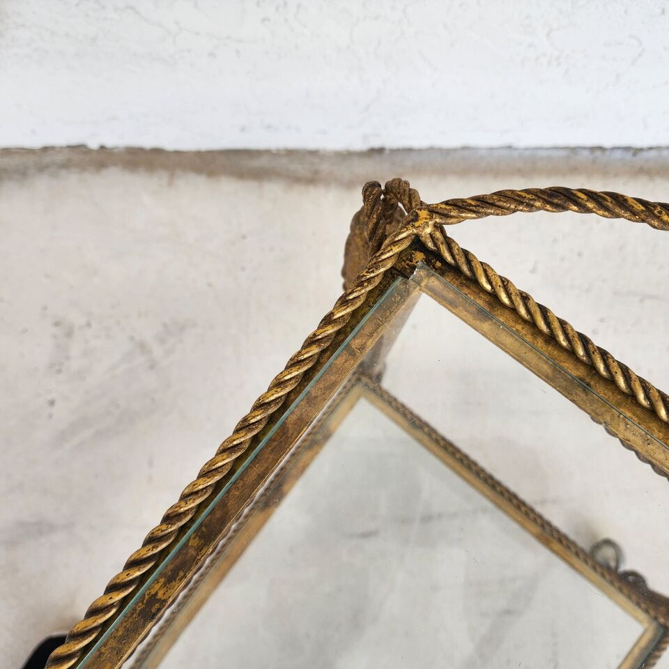 Vintage Bar Cart Italian Gilt Rope & Tassel Drinks Trolley