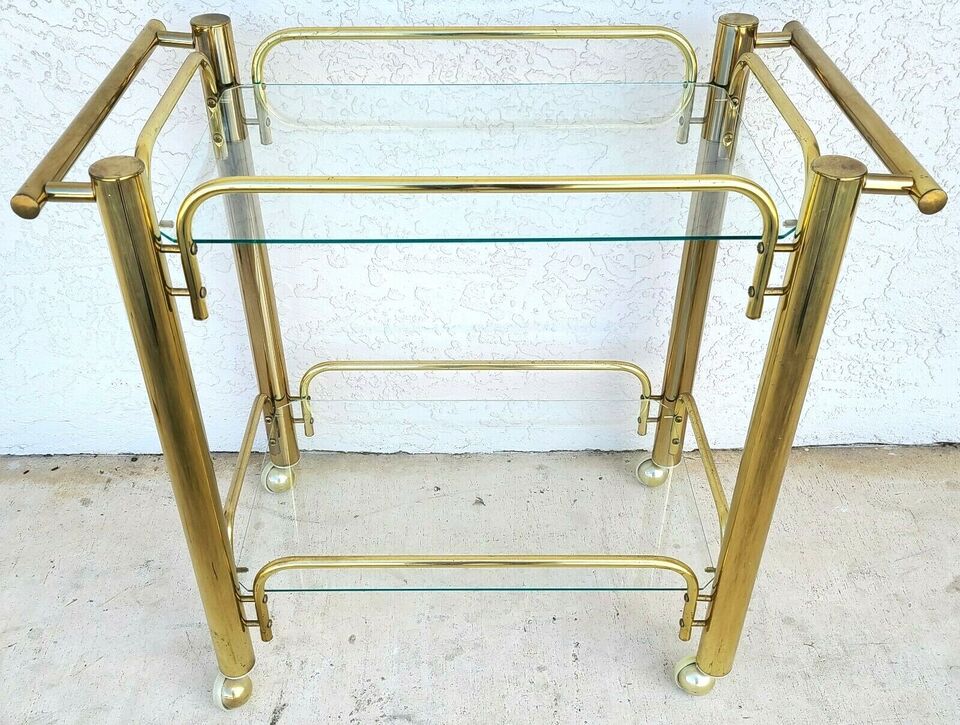Vintage Bar Cart Italian Gilt Rope & Tassel Drinks Trolley