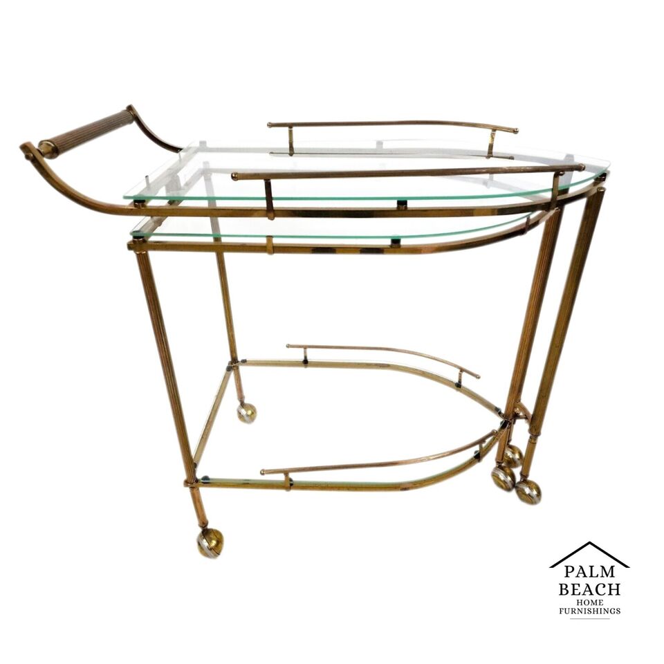 Vintage Bar Cart Italian Gilt Rope & Tassel Drinks Trolley