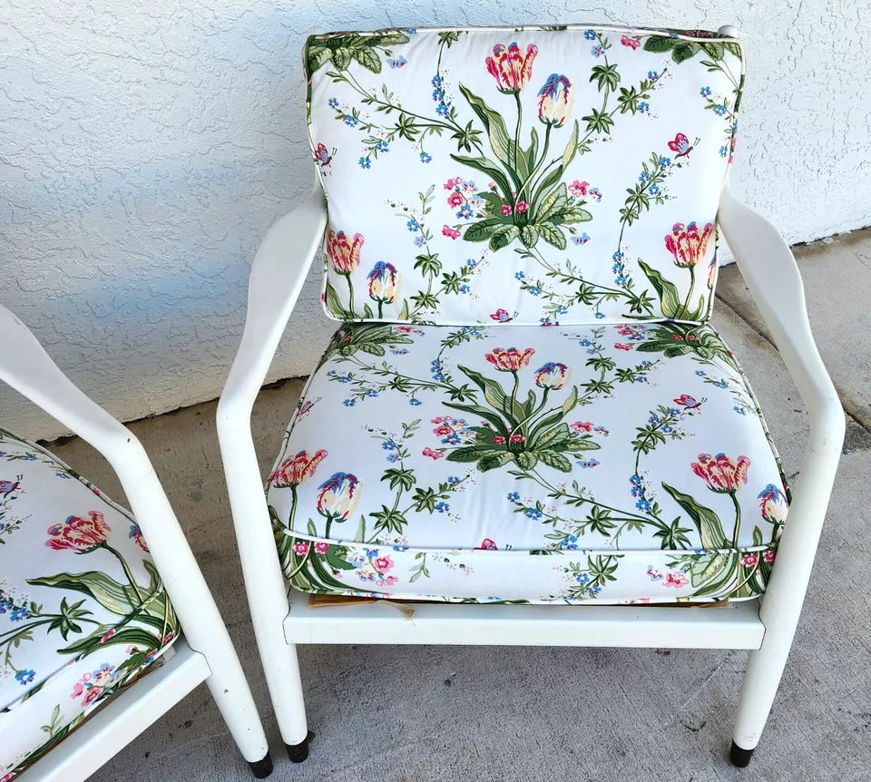 Mid Century Modern Armchairs Tulips A Pair