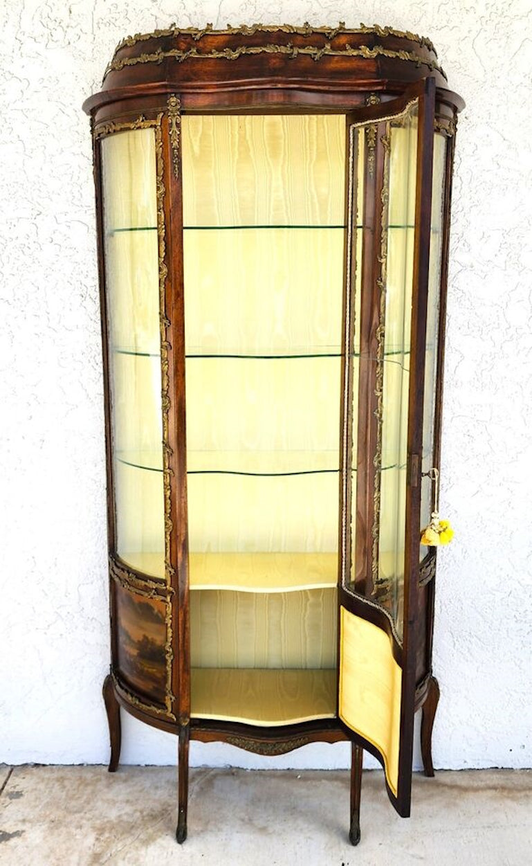 19th Century French Vernis Martin Vitrine Louis XVI