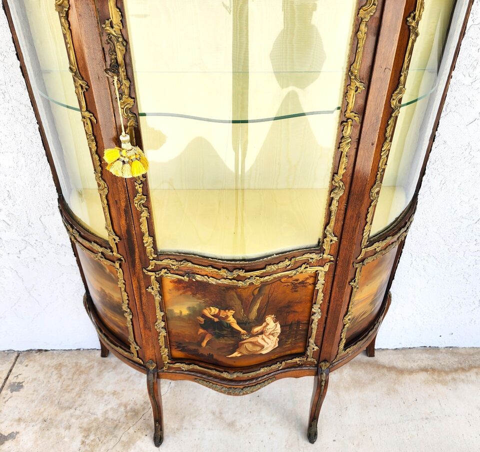 19th Century French Vernis Martin Vitrine Louis XVI
