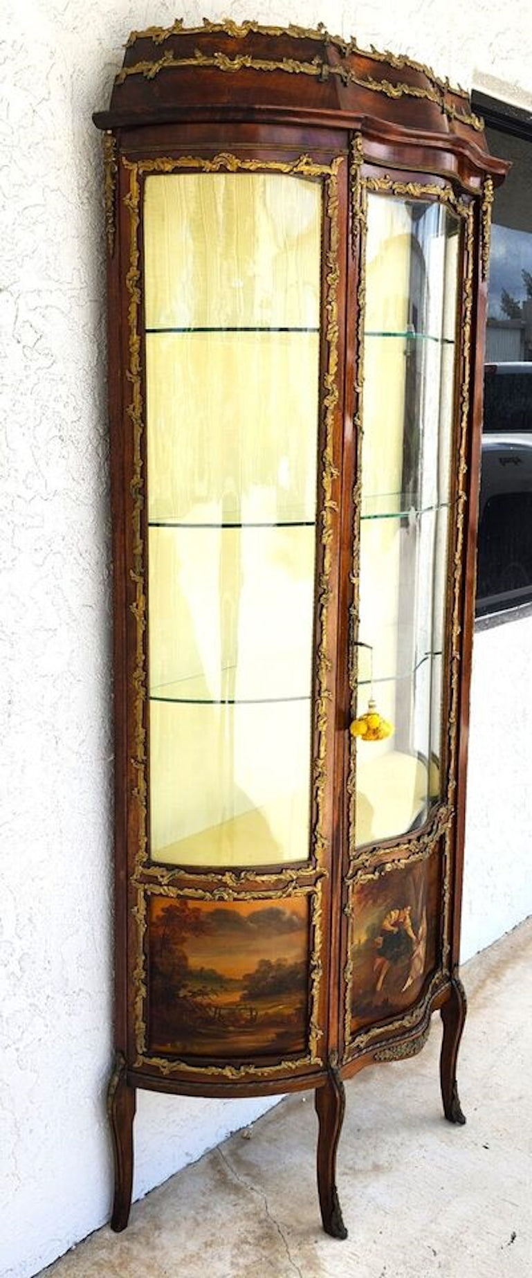 19th Century French Vernis Martin Vitrine Louis XVI