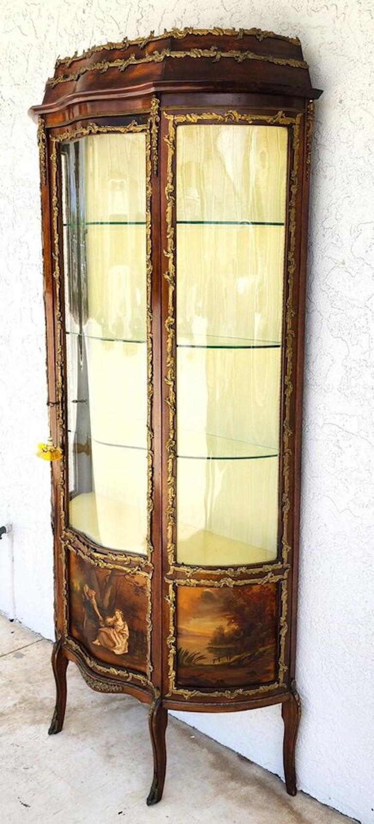 19th Century French Vernis Martin Vitrine Louis XVI