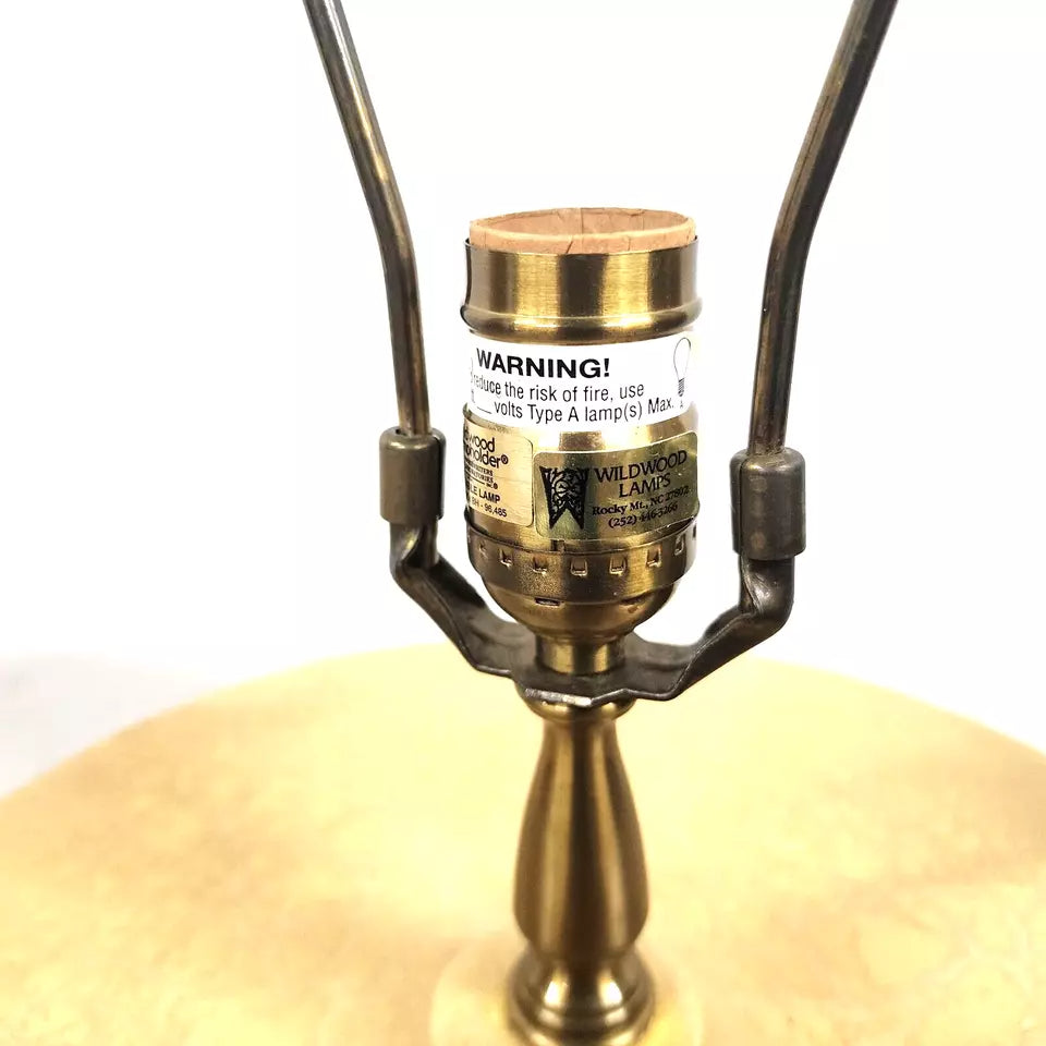 Vintage WILDWOOD Table Lamps Ceramic Gilt Paw Footed Pair