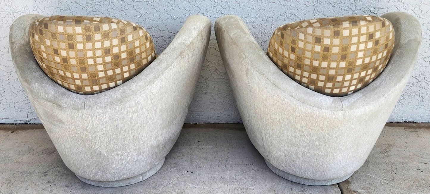 Michael Wolk Miami Club Chairs Swivel Pair