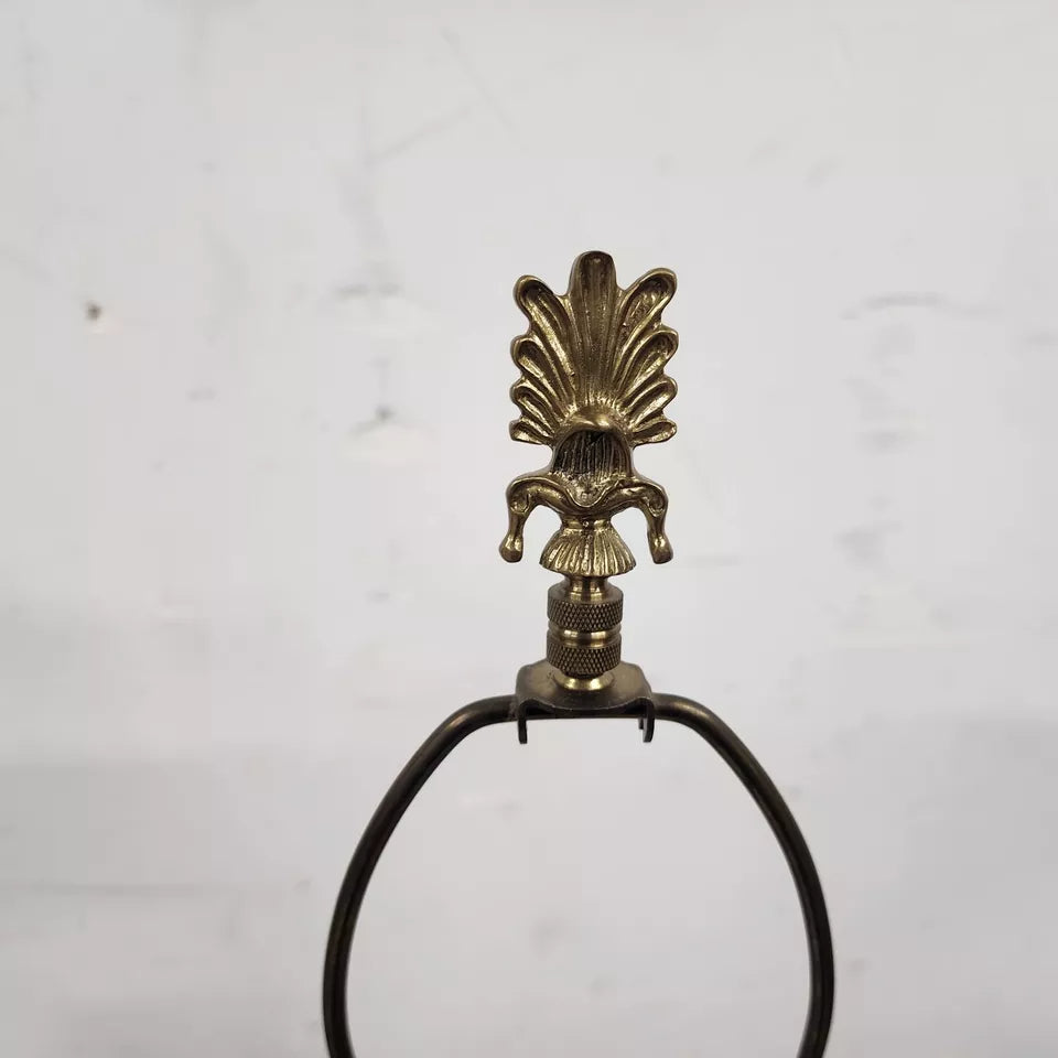 Vintage WILDWOOD Table Lamps Ceramic Gilt Paw Footed Pair