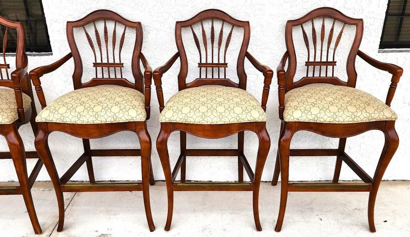 French Country Wheatback Bar Stools