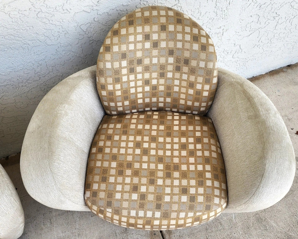 Michael Wolk Miami Club Chairs Swivel Pair