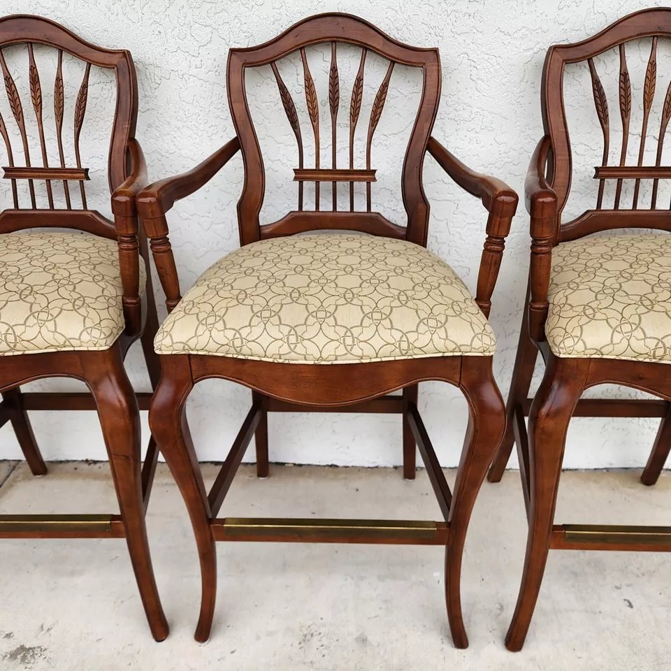 French Country Wheatback Bar Stools