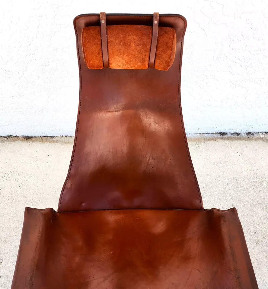 LEATHER SLING K CHAIR BY WILLIAM KATAVOLOS