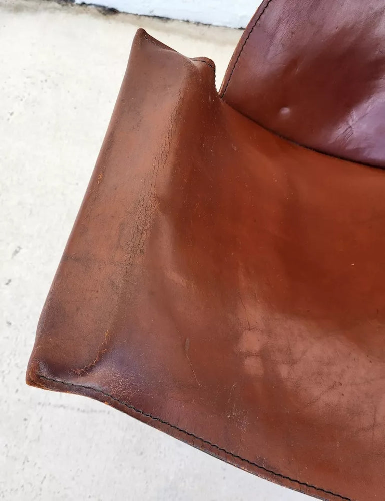 LEATHER SLING K CHAIR BY WILLIAM KATAVOLOS