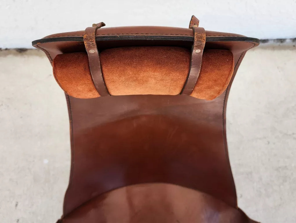 LEATHER SLING K CHAIR BY WILLIAM KATAVOLOS