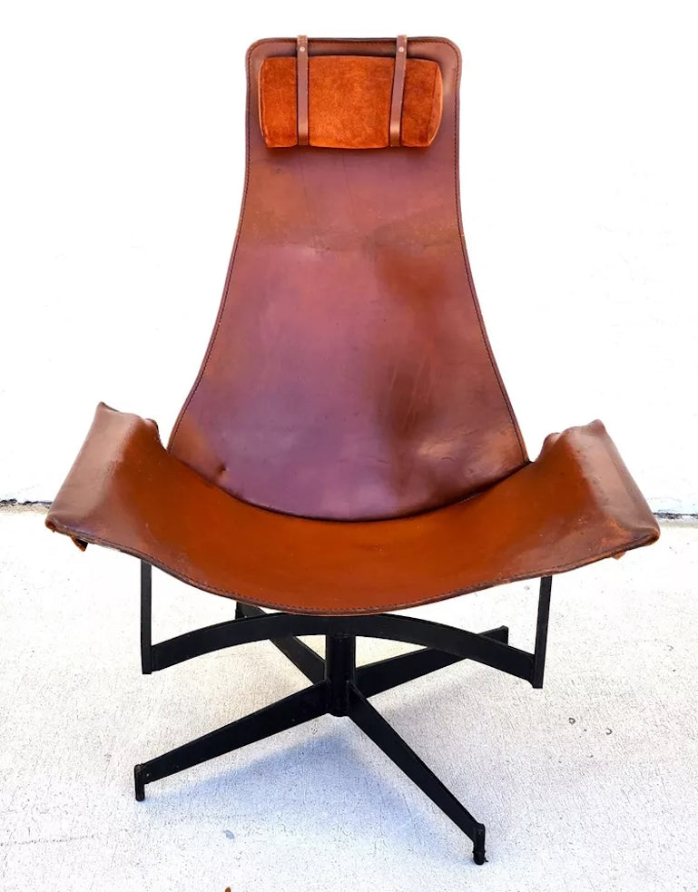 LEATHER SLING K CHAIR BY WILLIAM KATAVOLOS