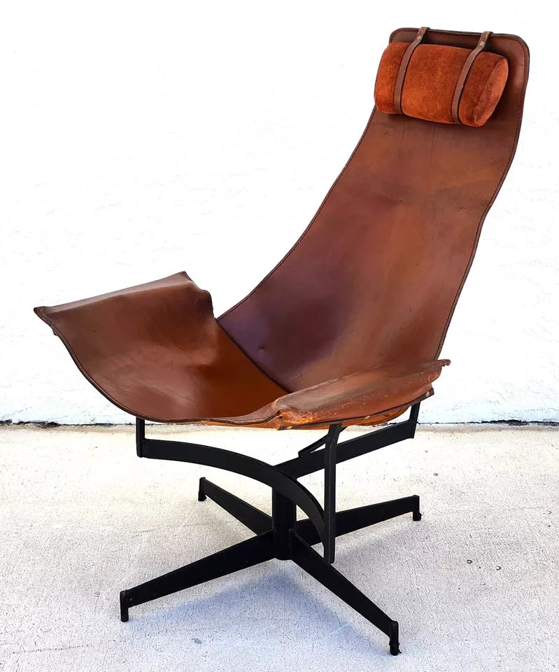 LEATHER SLING K CHAIR BY WILLIAM KATAVOLOS