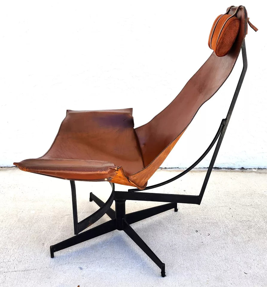 LEATHER SLING K CHAIR BY WILLIAM KATAVOLOS