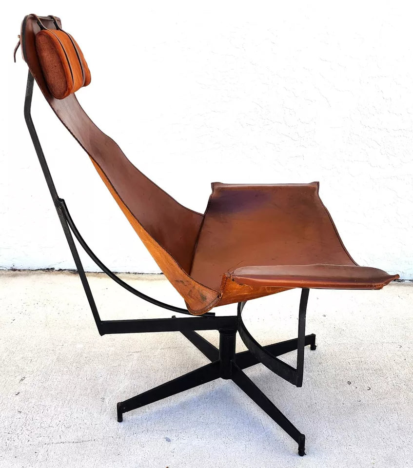 LEATHER SLING K CHAIR BY WILLIAM KATAVOLOS
