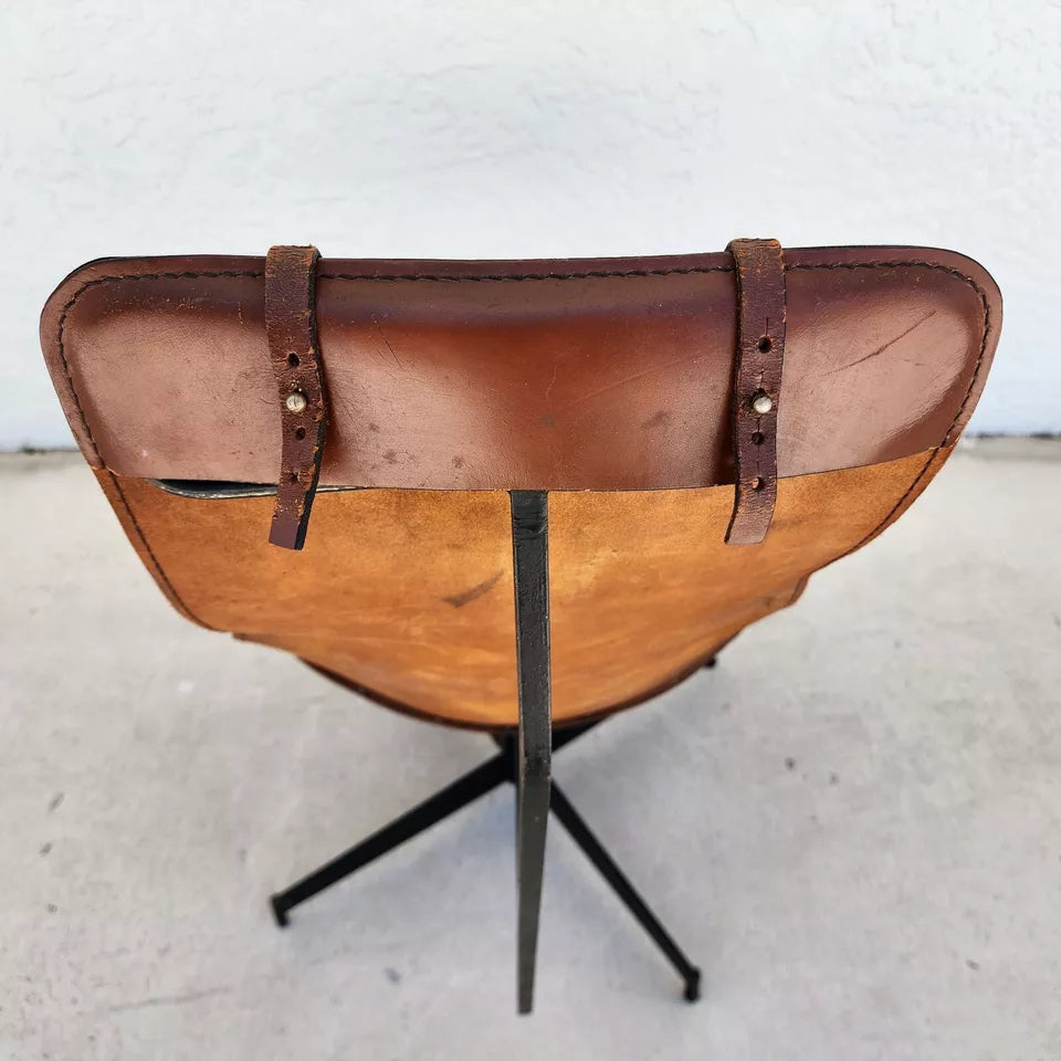 LEATHER SLING K CHAIR BY WILLIAM KATAVOLOS