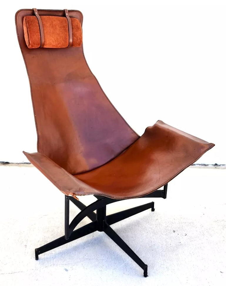 LEATHER SLING K CHAIR BY WILLIAM KATAVOLOS