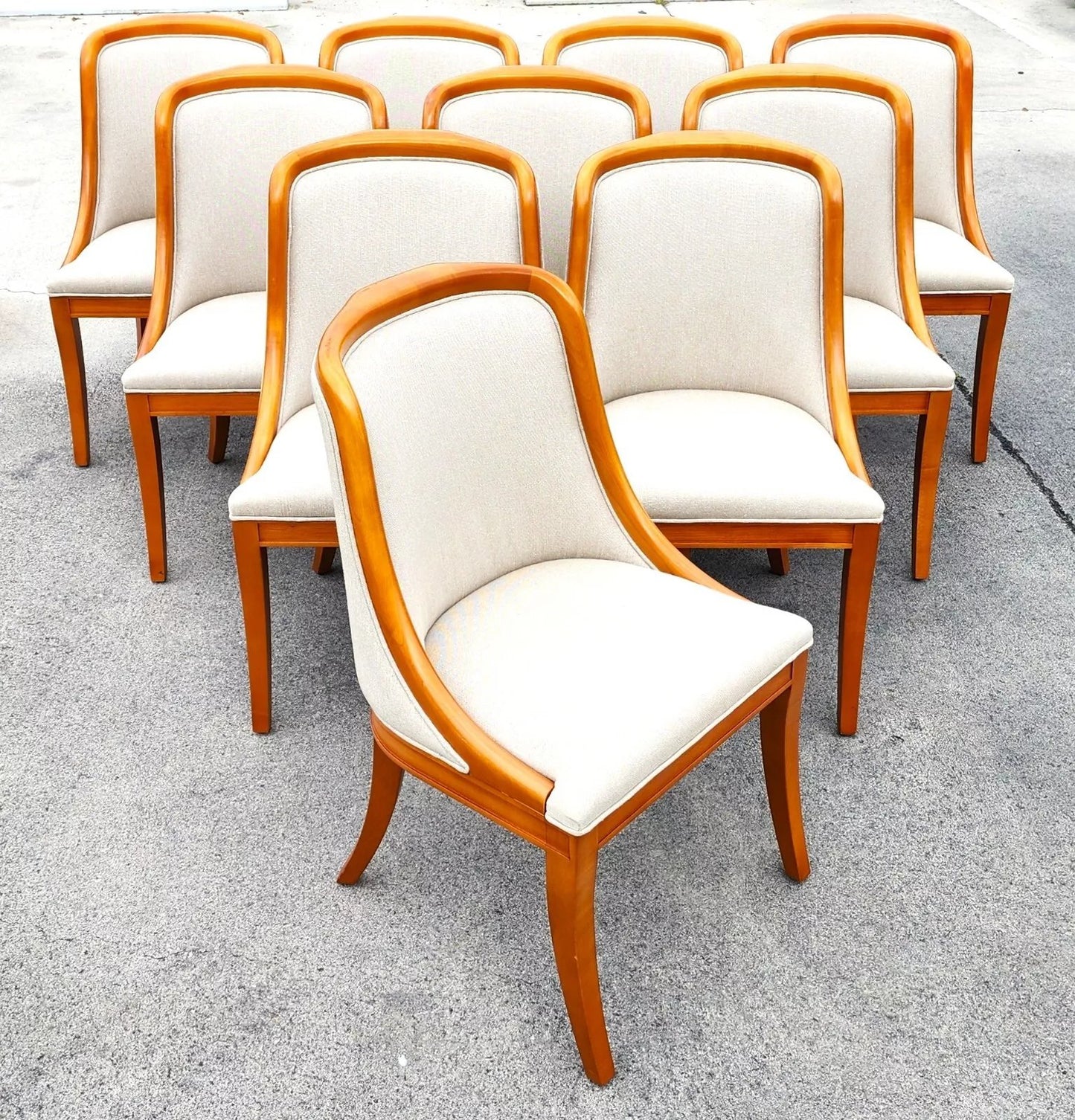 Italian Style Yacht Dining Chairs Set of 10
