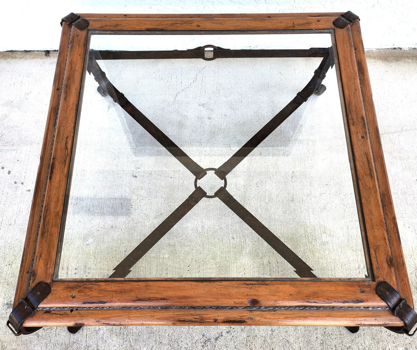 Adnet Hermes Style Coffee Table Equestrian Ranch Rustic