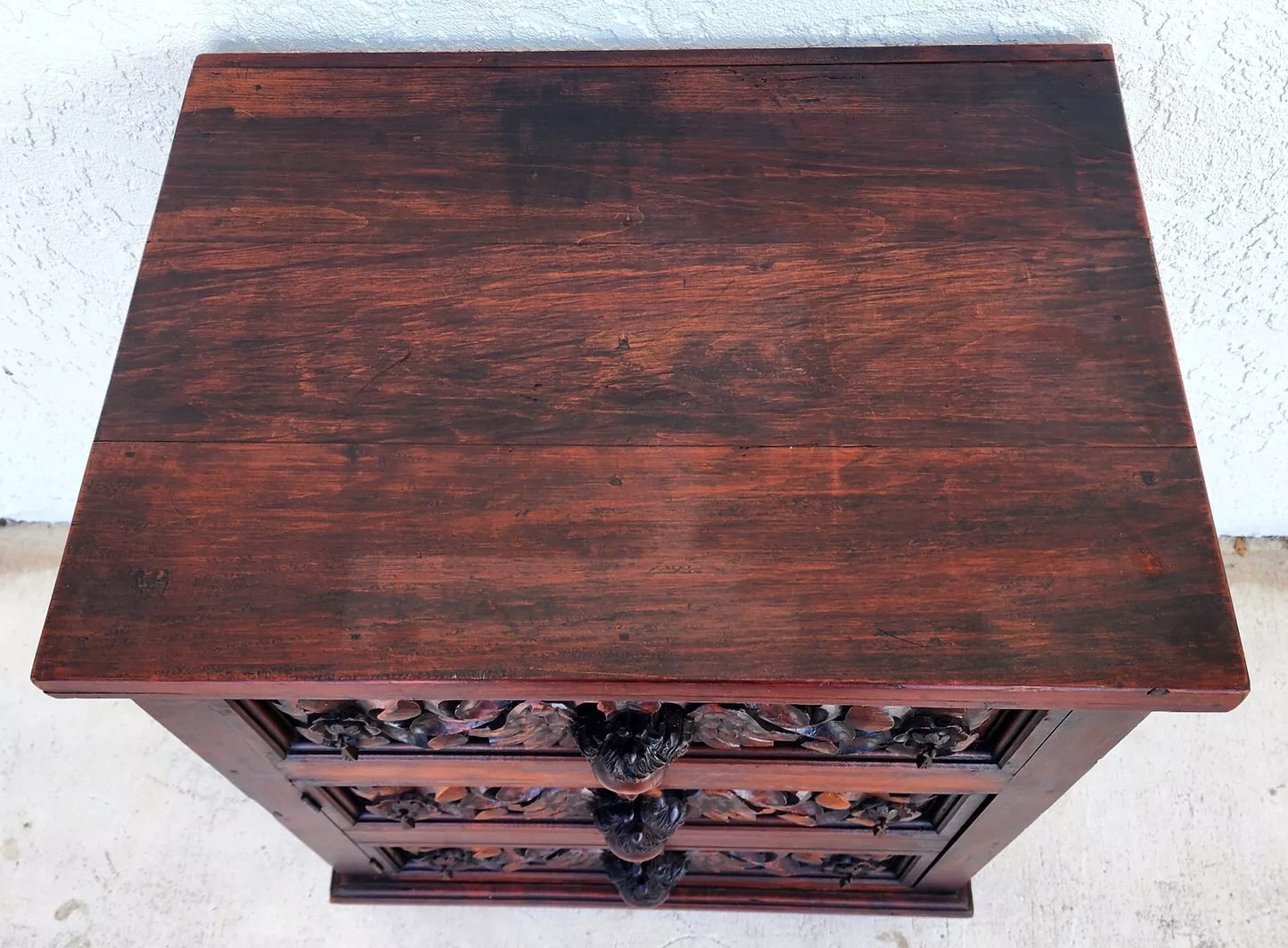 Hand Carved Angels Nightstand Side Table