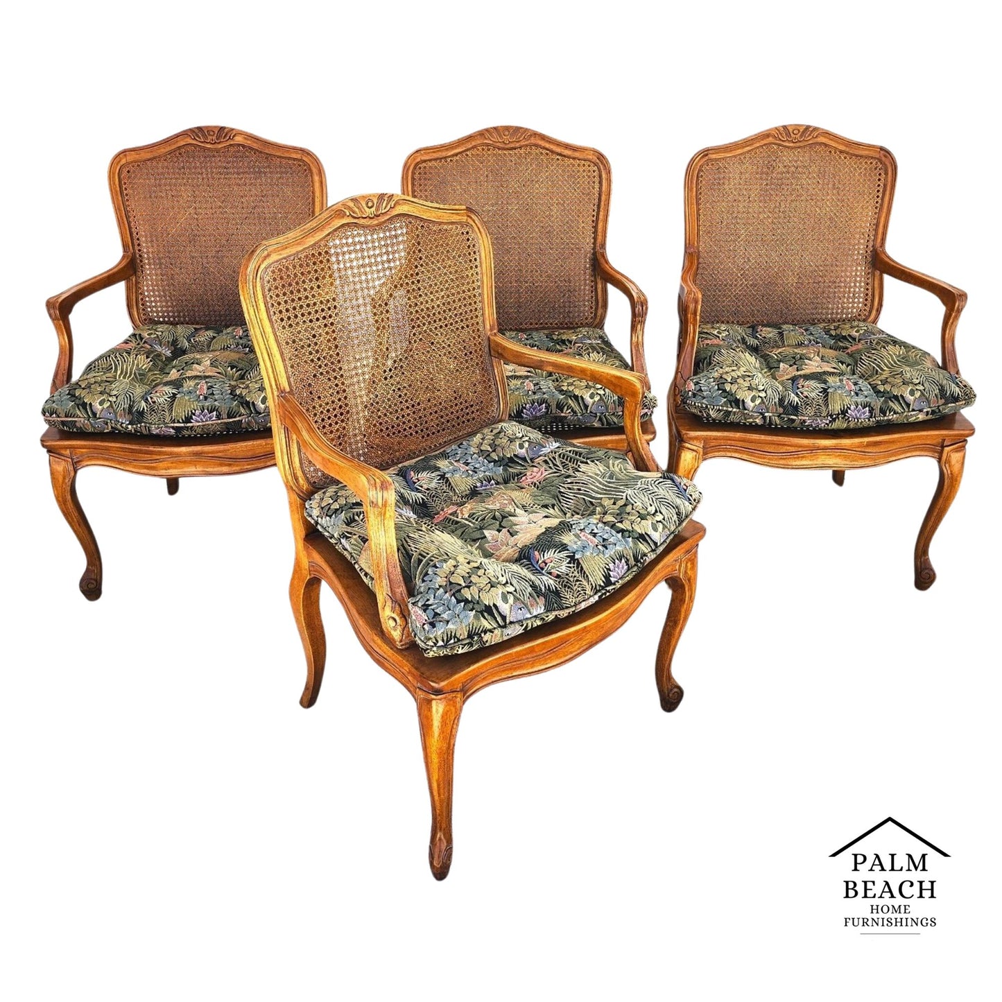 Louis XV Caned Armchairs by Century Chair Co