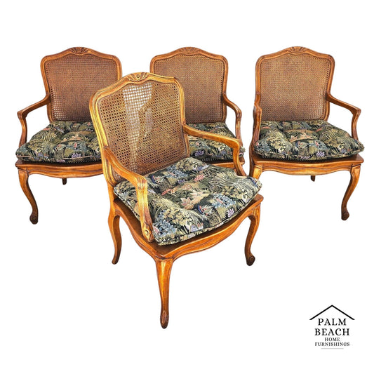 Louis XV Caned Armchairs by Century Chair Co