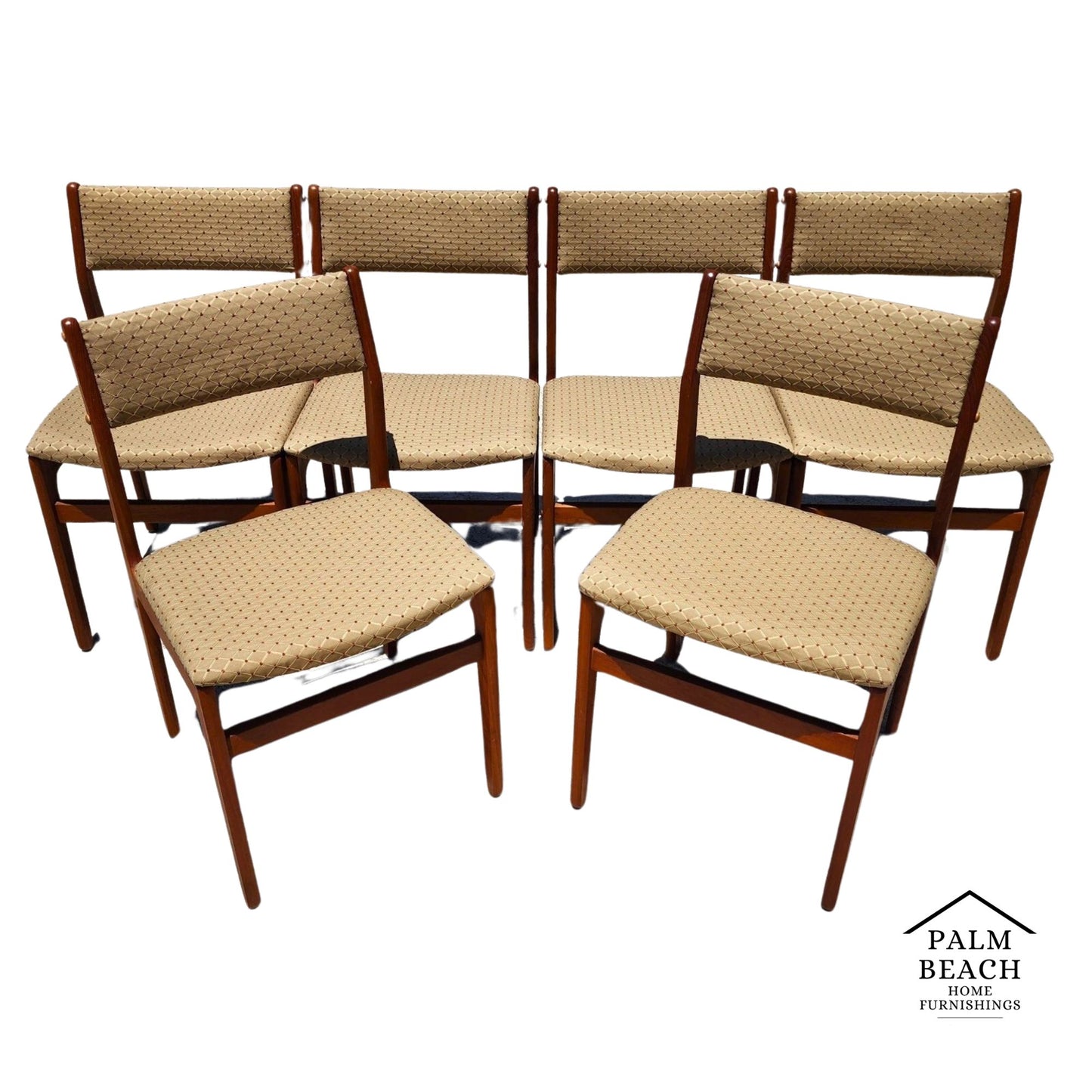 MCM D Scan Teak Dining Chairs New Upholstery Danish Modern Set of 6