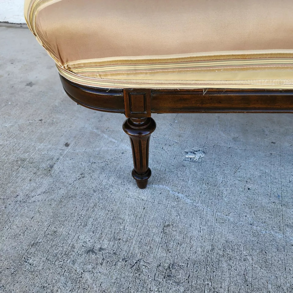 Antique Walnut Cane Chaise Lounge
