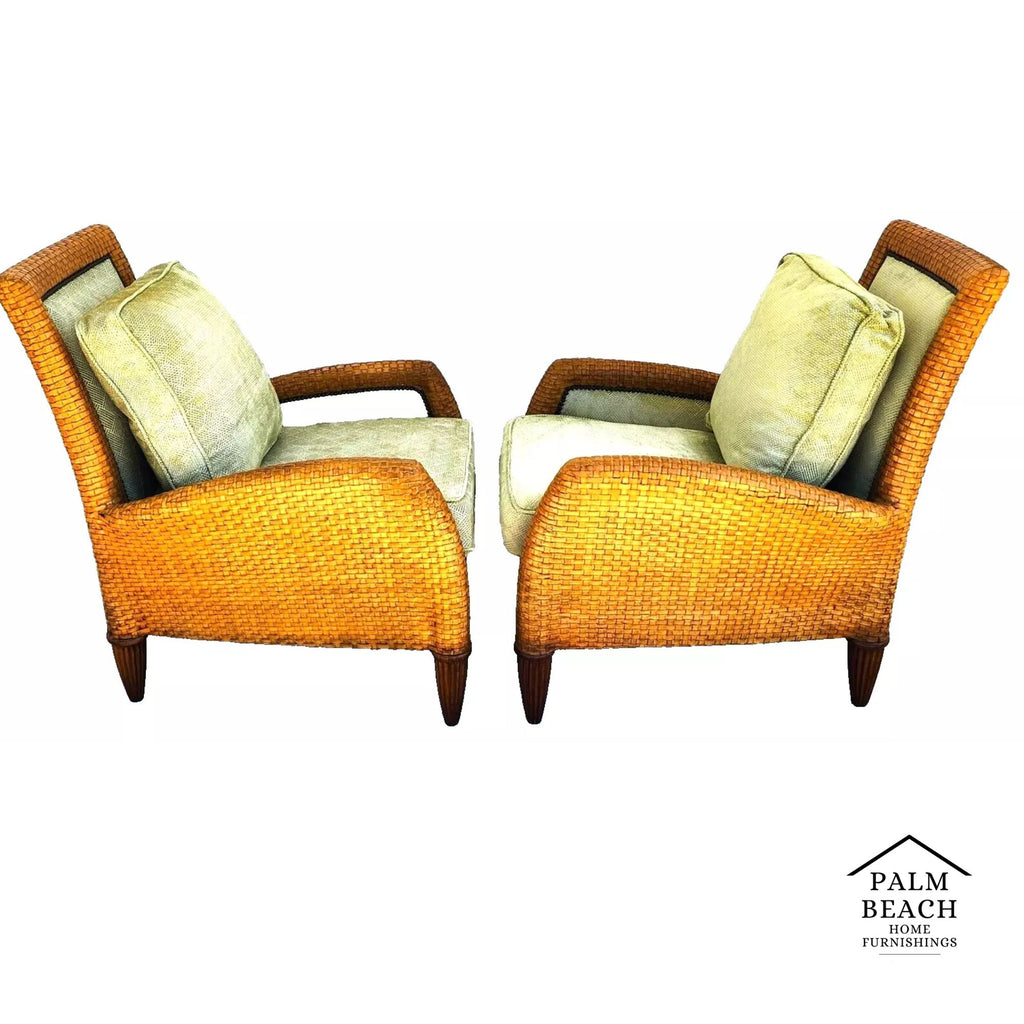 Ferguson Copeland Laced Leather Lounge Chairs