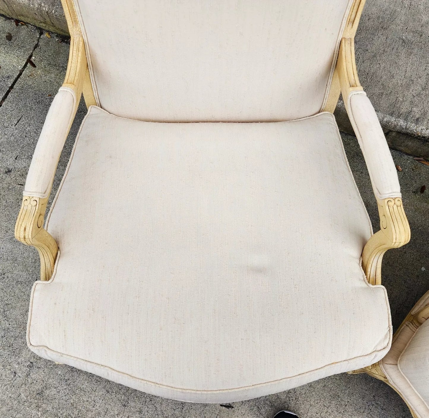 Drexel Heritage Louis XV French Armchairs Linen