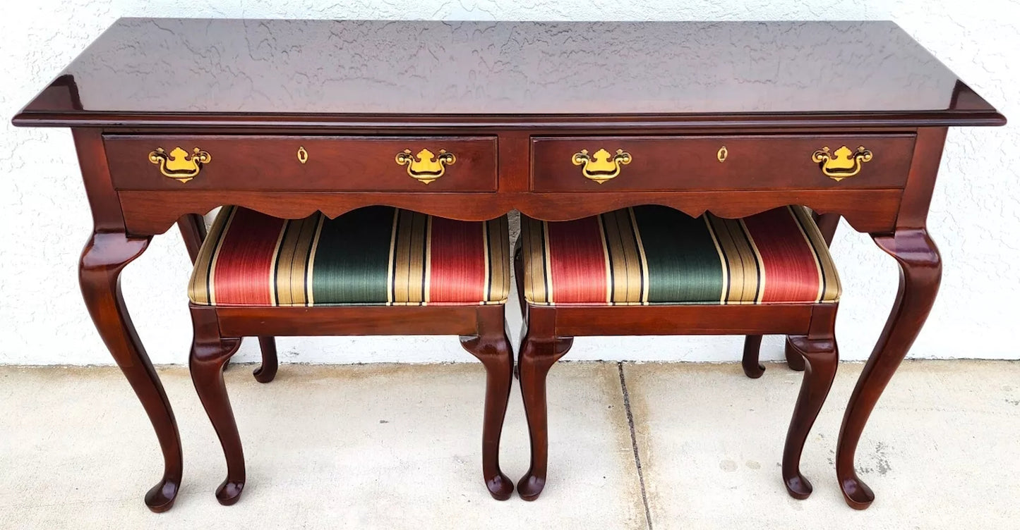 DREXEL Console Sofa Table with Ottomans