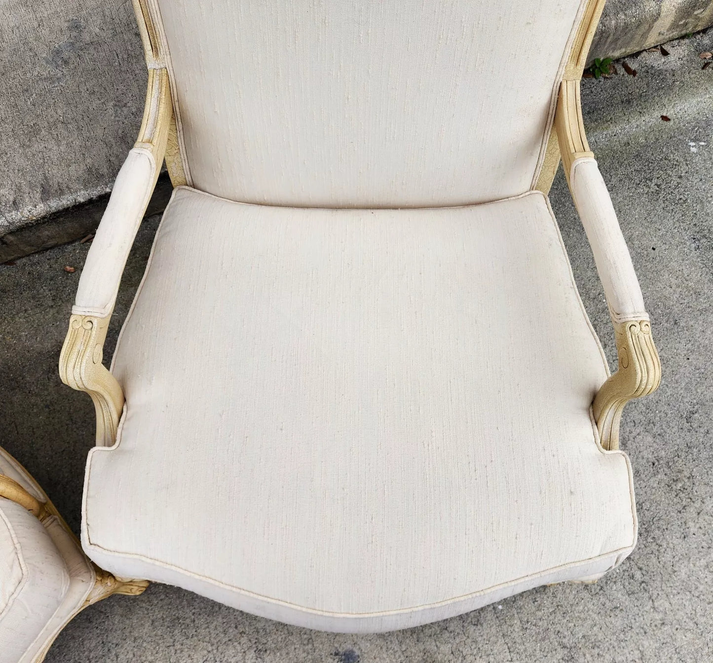 Drexel Heritage Louis XV French Armchairs Linen