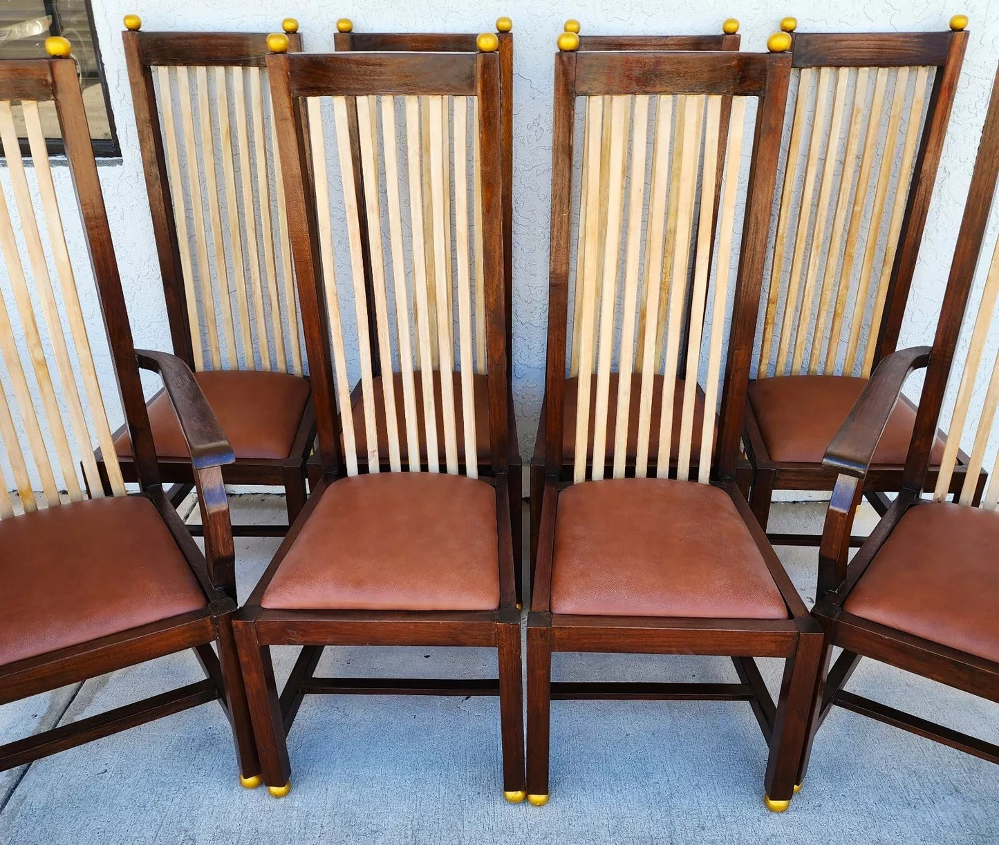 Frank Lloyd Wright Style Dining Chairs Set of 8